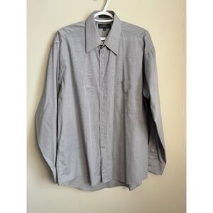 Colours by Alexander Julian Long Sleeve Button Up Dress Shirt Grey Mens 16 34/35